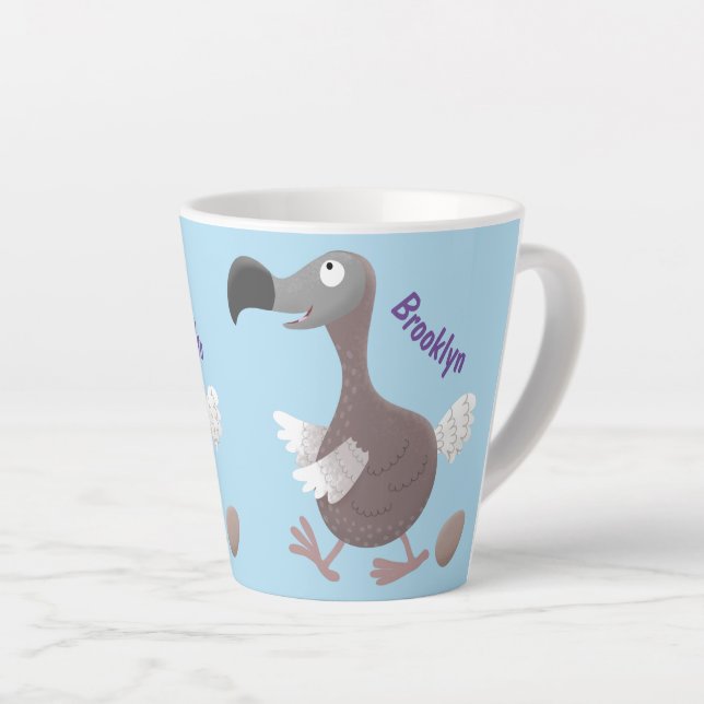 Taza De Café Latte Ilustracion personalizado de pájaro dodo gracioso (Ángulo derecho)