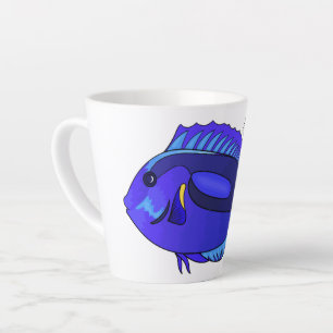 Taza De Café Latte Ilustracion personalizado de pescado tang azul