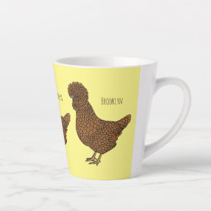 Taza De Café Latte Ilustracion personalizado de pollo polaco Chamois