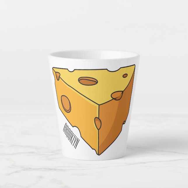 Taza De Café Latte Ilustracion personalizado de queso (Anverso)