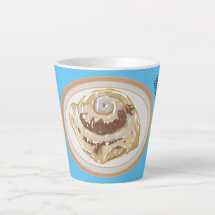 Taza De Café Latte Ilustracion personalizado de rollo de canela