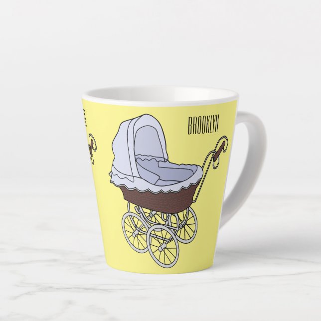 Taza De Café Latte Ilustracion personalizado de Stroller (Ángulo derecho)
