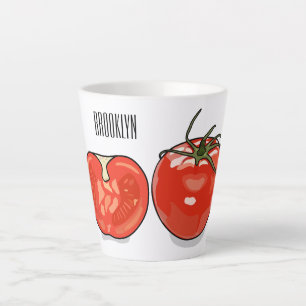 Taza De Café Latte Ilustracion personalizado de tomate