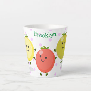 Taza De Café Latte Ilustracion personalizado de tomates de cerezo