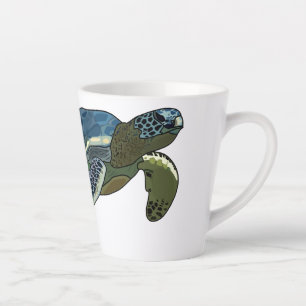 Taza De Café Latte Ilustracion personalizado de tortugas marinas