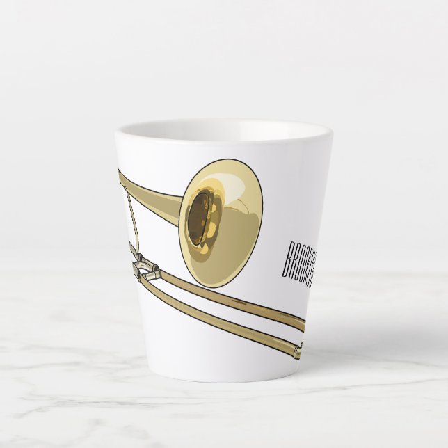 Taza De Café Latte Ilustracion personalizado de Trombone (Anverso)
