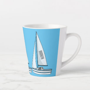 Taza De Café Latte Ilustracion personalizado de velero