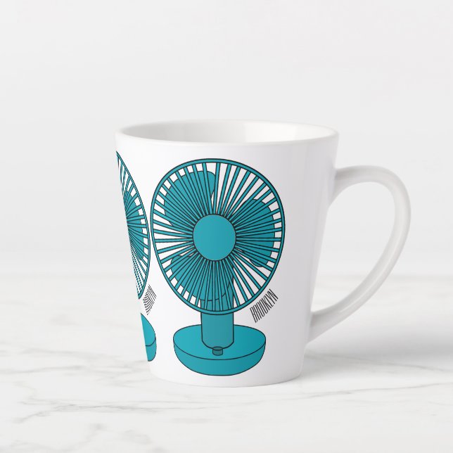 Taza De Café Latte Ilustracion personalizado de ventilador (Derecha)