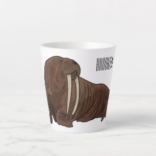 Taza De Café Latte Ilustracion personalizado de Walrus