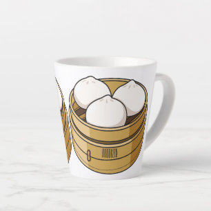 Taza De Café Latte Ilustracion personalizado Dim sum