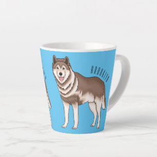 Taza De Café Latte Ilustracion personalizado husky siberiano