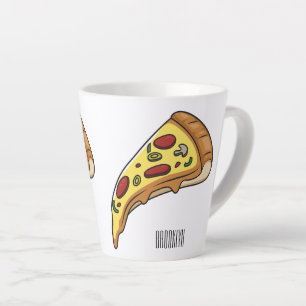 Taza De Café Latte Ilustracion personalizado Pizza