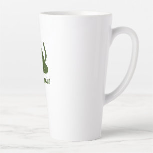 Taza De Café Latte Ilustración Retro Zen Gato Yoga Tranquilo