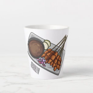 Taza De Café Latte Ilustracion Satay personalizado