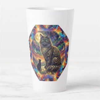 Taza De Café Latte Imagen de fantasía extrema de 2 gatos en un entorn
