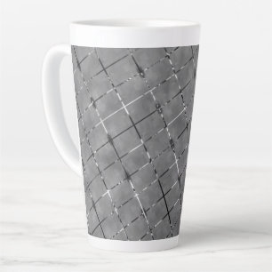 Taza De Café Latte Imagen gris dividida en rectángulos, hilo de brill