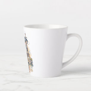 Taza De Café Latte Imán de nevera París con Torre Eiffel y flores