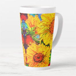 Taza De Café Latte Impasto girasoles
