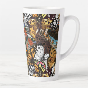 Taza De Café Latte Impresión animal. Las alas de mariposa.