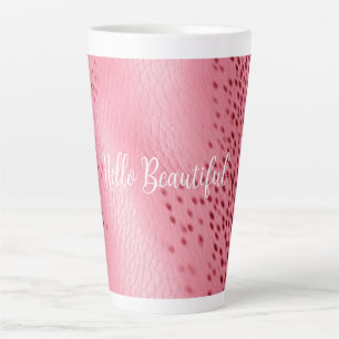 Taza De Café Latte Impresión de animales de leopardo rosa