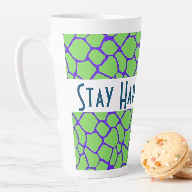 Taza De Café Latte Impresión de animales verdes personalizada (In situ)