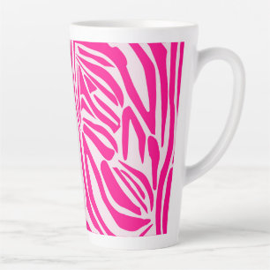 Taza De Café Latte Impresión de cebra rosa