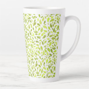 Taza De Café Latte Impresión de la naturaleza de hojas verdes, patrón
