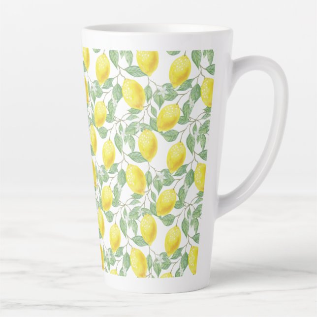 Taza De Café Latte Impresión de latte mug-lemons (Derecha)