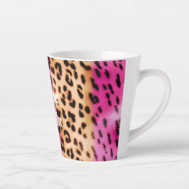 Taza De Café Latte Impresión de Leopardo de Oro Rosa