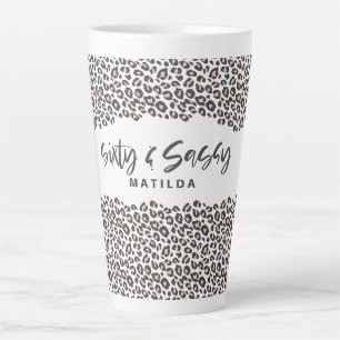 Taza De Café Latte Impresión de leopardo rosa sesenta y sedoso cumple
