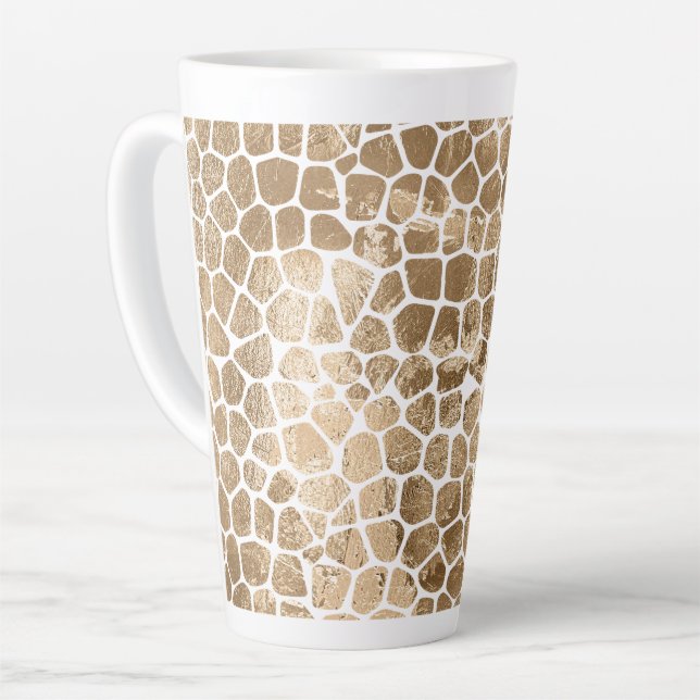 Taza De Café Latte Impresión de oro Glam Giraffe (Ángulo izquierdo)