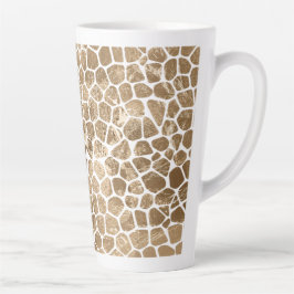 Taza De Café Latte Impresión de oro Glam Giraffe