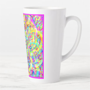 Taza De Café Latte Impresión de patrones de neón brillante