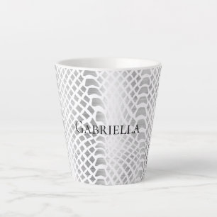 Taza De Café Latte Impresión de serpientes de plata