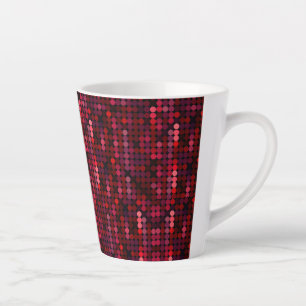 Taza De Café Latte Impresión Flashy Disco Red Sequin