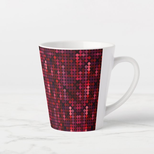 Taza De Café Latte Impresión Flashy Disco Red Sequin (Derecha)