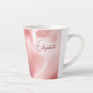 Taza De Café Latte Impresión floral rosa Pequeña Mug Latte