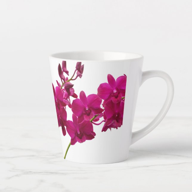 Taza De Café Latte Impresión florística vibrante (Derecha)