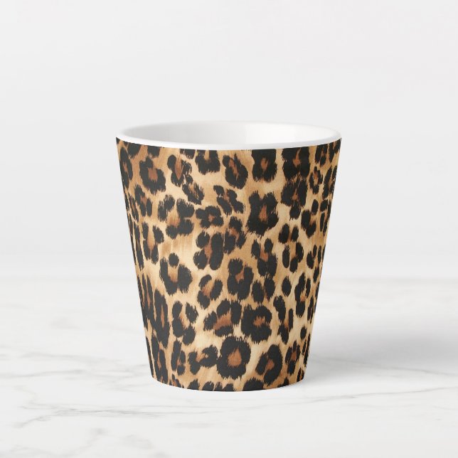 Taza De Café Latte Impresión Latte Mug-Leopard (Anverso)