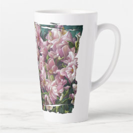 Taza De Café Latte Impresiones de flores silvestres