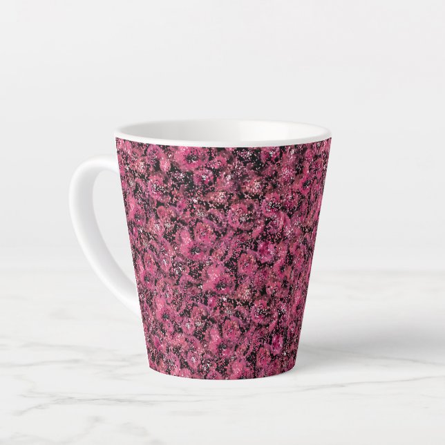 Taza De Café Latte Impresiones Florales (Ángulo izquierdo)