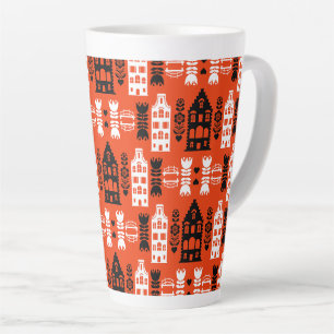 Taza De Café Latte Imprimir arte folclórico holandés en los Países Ba