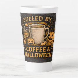 Taza De Café Latte Impulsado por café y Halloween
