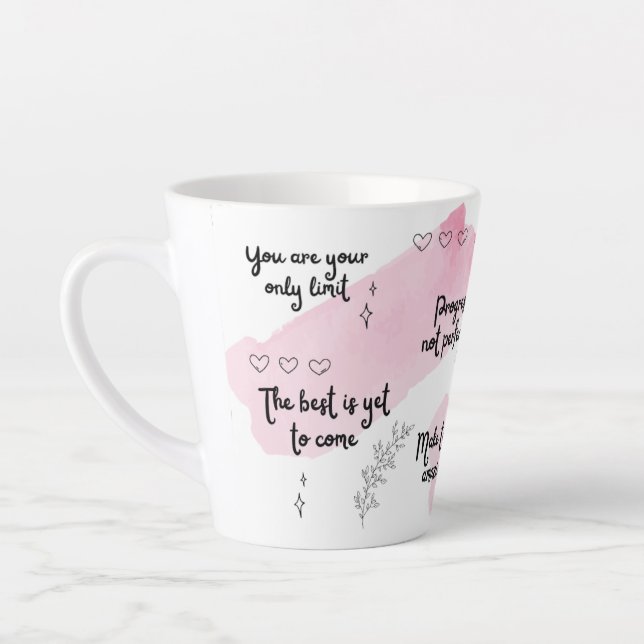 Taza De Café Latte Impulso de positivismo latte rosado (Izquierda)