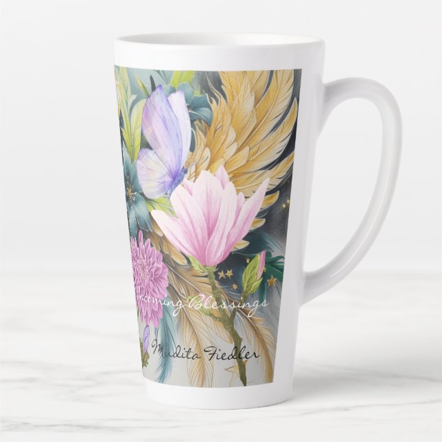 Taza De Café Latte Incoming Blessings-Latte Mug (Derecha)