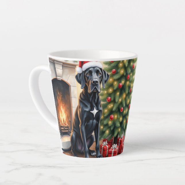 Taza De Café Latte Increíble Gran Danés Navidad  (Ángulo izquierdo)