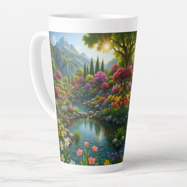 Taza De Café Latte increíble Jardín de montaña (Ángulo izquierdo)