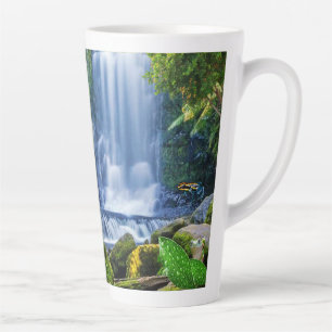 Taza De Café Latte Increíble selva tropical y animales