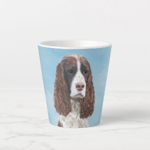 Taza De Café Latte Inglés Springer Spaniel Pintura Original Perro Art