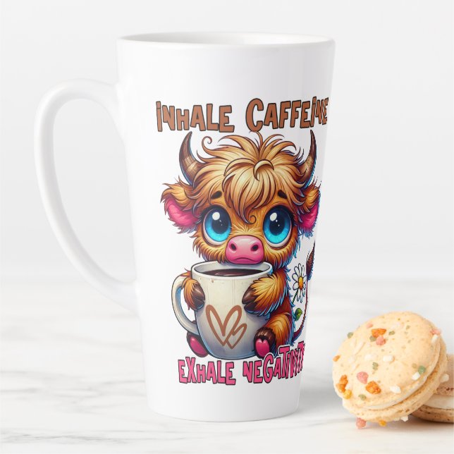 Taza De Café Latte Inhale Caffeine Exhale Negativity  (In situ)